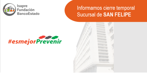 Cierre temporal sucursal San Felipe