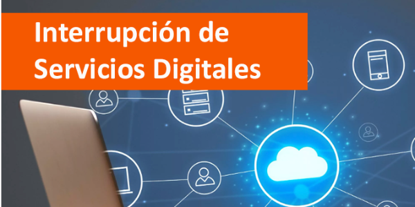 Interrupción de servicios digitales